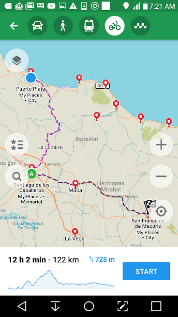Route planning, Republica Dominicana
