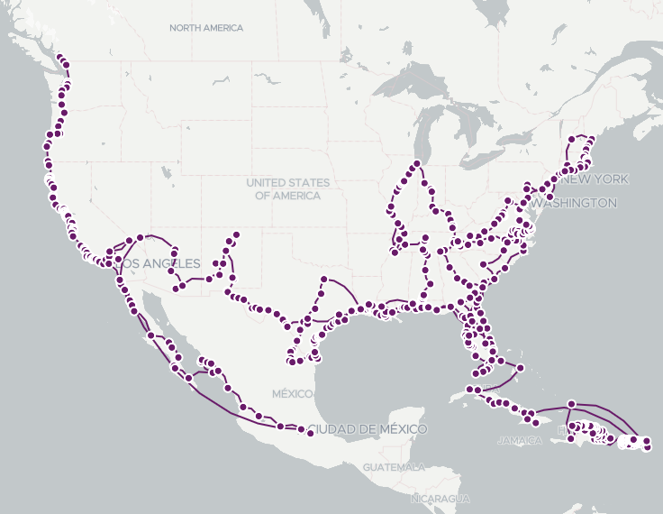Eagle Gamma travel map, year 7!